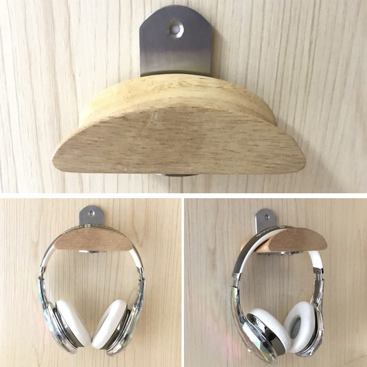 Patch carré en acier inoxydable + support mural pour casque en bois massif, PC2920A, PC2920B