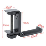 Support de casque pliable en métal de type pince de verrouillage de bureau, support de rangement de casque avec pince de verrouillage pour bureau