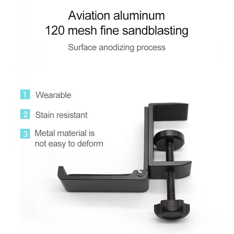 Support de casque pliable en métal de type pince de verrouillage de bureau, support de rangement de casque avec pince de verrouillage pour bureau