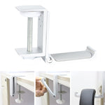 Support de casque pliable en métal de type pince de verrouillage de bureau, support de rangement de casque avec pince de verrouillage pour bureau
