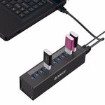 ORICO A3H10 Hub USB 3.0 en aluminium haute vitesse à 10 ports avec adaptateur secteur pour ordinateurs portables, 10 ports (argent), 10 ports (noir)