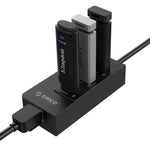 ORICO HR01-U3 Hub répartiteur USB3.0 à 3 ports en ABS avec carte réseau Ethernet Gigabit RJ45 externe 5 Gbps pour ordinateurs portables / bureau / ultrabook, etc.