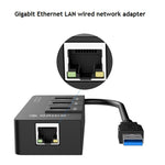 ORICO HR01-U3 Hub répartiteur USB3.0 à 3 ports en ABS avec carte réseau Ethernet Gigabit RJ45 externe 5 Gbps pour ordinateurs portables / bureau / ultrabook, etc.