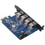 ORICO PVU3-4P Carte PCI Express USB3.0 à 4 ports pour bureau, 4 ports USB3.0