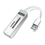 15101 Adaptateur hub USB3.0 5 en 1 vers 3 x USB + lecteur de carte SD / TF, USB3.0