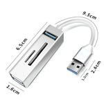 15101 Adaptateur hub USB3.0 5 en 1 vers 3 x USB + lecteur de carte SD / TF, USB3.0