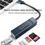 15101 Adaptateur hub USB3.0 5 en 1 vers 3 x USB + lecteur de carte SD / TF, USB3.0