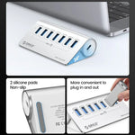 ORICO M3U7 Aluminum Alloy 7-Port USB 3.2 Gen1 5Gbps HUB with 0.5m Cable, M3U7 0.5m
