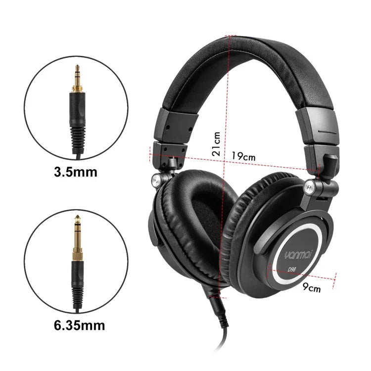 Casque d'écoute de monitoring d'enregistrement professionnel Yanmai D98, D98 (Noir), D98 (Gris Argent)