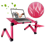Support de bureau portable pliable en alliage d'aluminium réglable à 360 degrés avec tapis de souris pour ordinateur portable/notebook, sans ventilateurs CPU, avec tapis de souris, avec tapis de souris (M)
