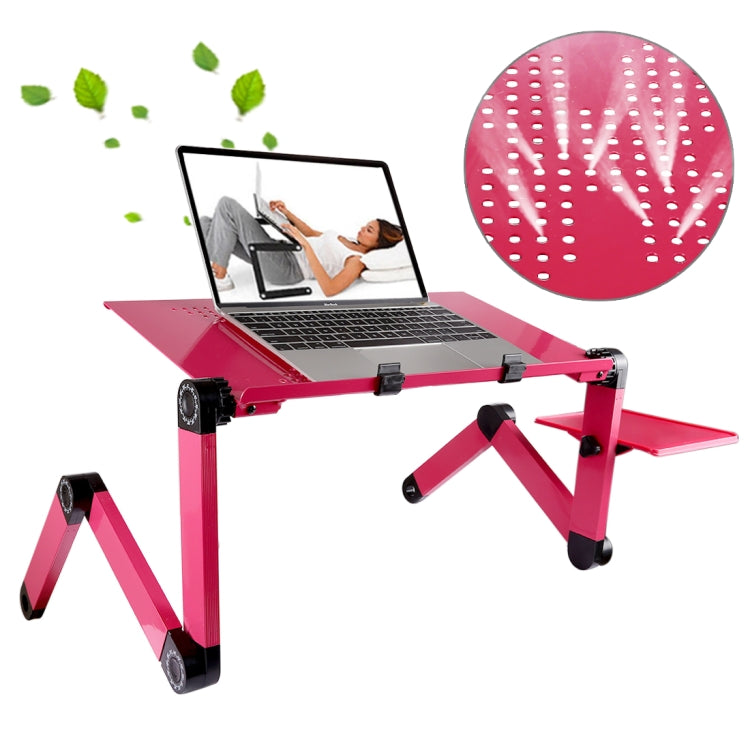 Support de bureau portable pliable en alliage d'aluminium réglable à 360 degrés avec tapis de souris pour ordinateur portable/notebook, sans ventilateurs CPU, avec tapis de souris, avec tapis de souris (M)