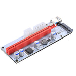 Carte adaptatrice d'extension PCI-E USB 3.0 PCI-E Express 1x vers 16x PCE164P-N06 VER008S, alimentation SATA 15 broches, alimentation 6 broches + 4 broches, câble USB 60 cm, VER008S rouge
