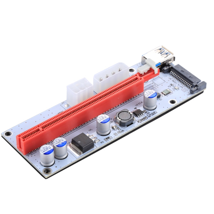 Carte adaptatrice d'extension PCI-E USB 3.0 PCI-E Express 1x vers 16x PCE164P-N06 VER008S, alimentation SATA 15 broches, alimentation 6 broches + 4 broches, câble USB 60 cm, VER008S rouge