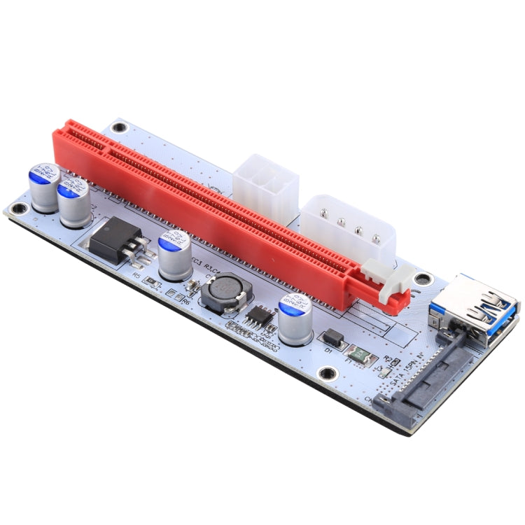 Carte adaptatrice d'extension PCI-E USB 3.0 PCI-E Express 1x vers 16x PCE164P-N06 VER008S, alimentation SATA 15 broches, alimentation 6 broches + 4 broches, câble USB 60 cm, VER008S rouge