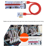 Carte adaptatrice d'extension PCI-E USB 3.0 PCI-E Express 1x vers 16x PCE164P-N06 VER008S, alimentation SATA 15 broches, alimentation 6 broches + 4 broches, câble USB 60 cm, VER008S rouge