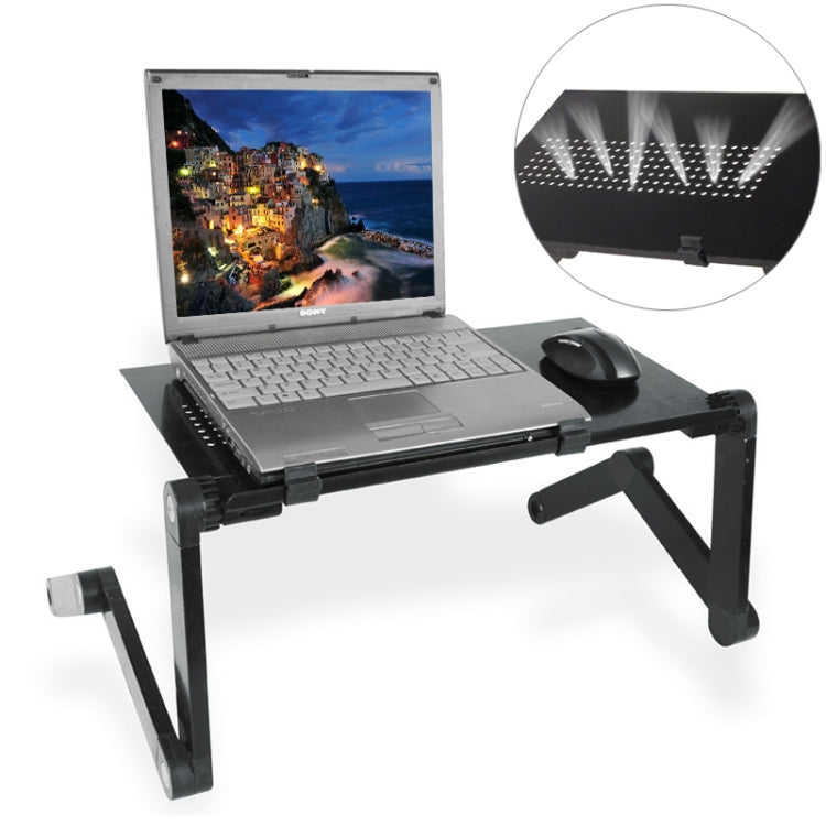 Support de bureau réglable à 360 degrés en alliage d'aluminium pliable pour ordinateur portable, sans ventilateurs de processeur et tapis de souris