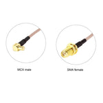 Adaptateur coudé 15 cm SMA femelle vers MCX mâle pour câble coaxial RF RG316, SMA femelle vers MCX mâle