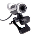 A859 Webcam HD 480 pixels 360 degrés USB 2.0 avec microphone à absorption acoustique pour ordinateur PC portable, longueur du câble : 1,4 m