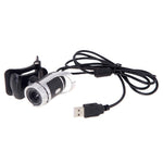 A859 Webcam HD 480 pixels 360 degrés USB 2.0 avec microphone à absorption acoustique pour ordinateur PC portable, longueur du câble : 1,4 m