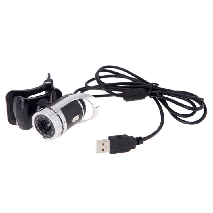 A859 Webcam HD 480 pixels 360 degrés USB 2.0 avec microphone à absorption acoustique pour ordinateur PC portable, longueur du câble : 1,4 m