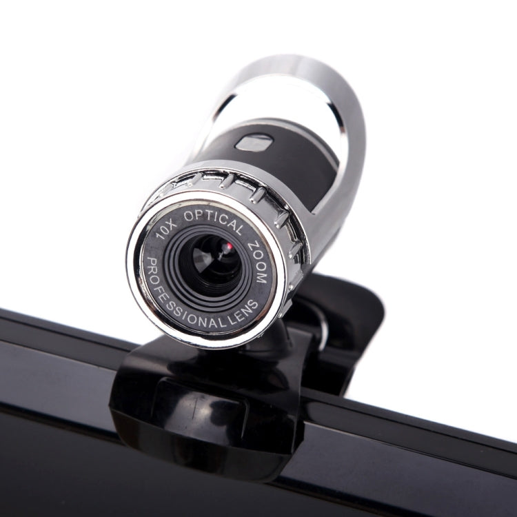 A859 Webcam HD 480 pixels 360 degrés USB 2.0 avec microphone à absorption acoustique pour ordinateur PC portable, longueur du câble : 1,4 m