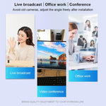 A859 Webcam HD 480 pixels 360 degrés USB 2.0 avec microphone à absorption acoustique pour ordinateur PC portable, longueur du câble : 1,4 m