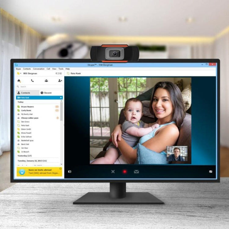 A870 480P Pixels HD 360 Degrés Webcam USB 2.0 Caméra PC avec Microphone pour Skype Ordinateur PC Portable, Longueur de câble : 1,4 m, A870 (Orange), A870 (Noir)