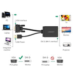 Câble adaptateur UGREEN MM119 1080P Full HD VGA vers DVI (24+1) mâle vers femelle pour ordinateur, PC, ordinateur portable, téléviseur HD, projecteur, carte graphique DVD et autres appareils compatibles VGA/DVI, longueur du câble : 50 cm