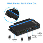 Hub ROCKETEK RT-SGO727 USB 3.0 + USB 2.0 + Micro USB pour Microsoft Surface Go, avec 2 emplacements pour cartes TF et SD, RT-SGO727