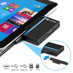 Hub ROCKETEK RT-SGO727 USB 3.0 + USB 2.0 + Micro USB pour Microsoft Surface Go, avec 2 emplacements pour cartes TF et SD, RT-SGO727