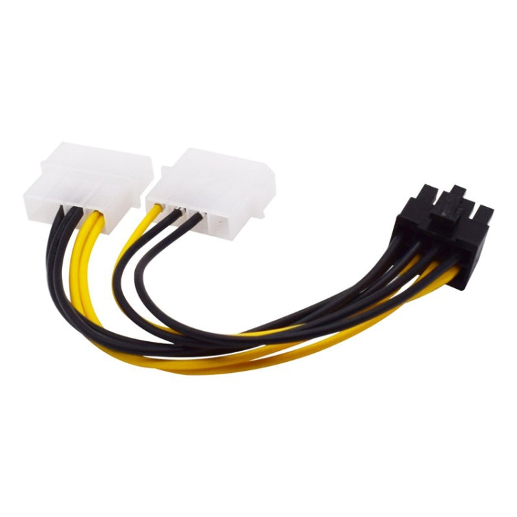 Câble d'alimentation graphique PCI Express en Y de 18 cm 8 broches vers double Molex 4 broches, femelle 8 broches vers mâle double 4 broches