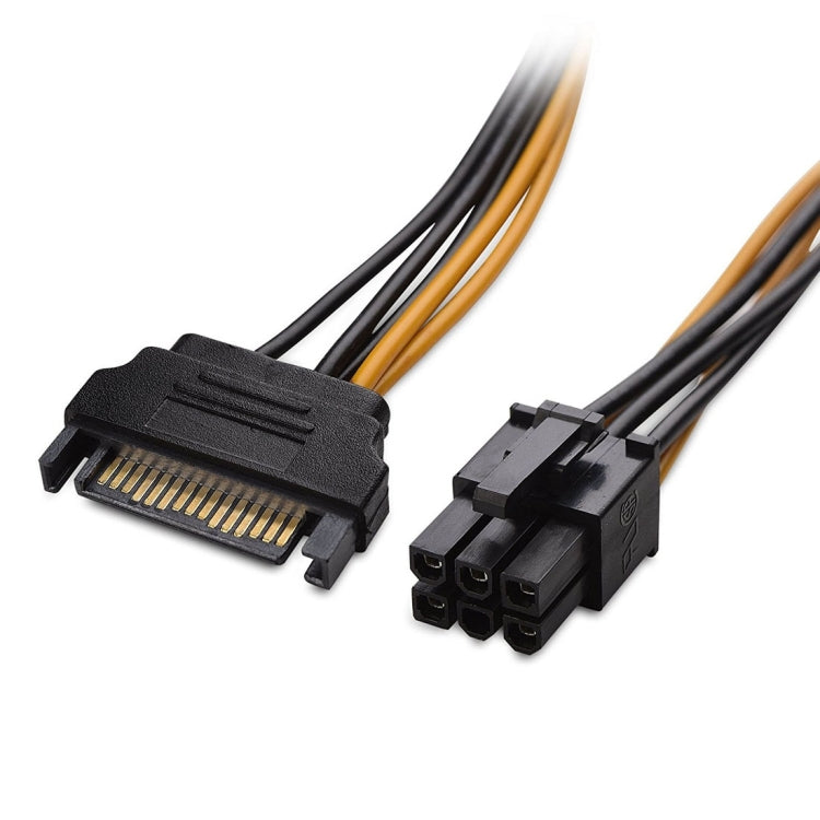 Câble d'alimentation SATA 15 broches vers PCI Express 6 broches pour carte graphique vidéo de 20 cm, SATA 15 broches vers femelle 6 broches