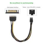 Câble d'alimentation SATA 15 broches vers PCI Express 6 broches pour carte graphique vidéo de 20 cm, SATA 15 broches vers femelle 6 broches