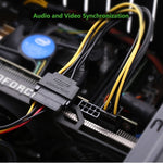 Câble d'alimentation SATA 15 broches vers PCI Express 6 broches pour carte graphique vidéo de 20 cm, SATA 15 broches vers femelle 6 broches