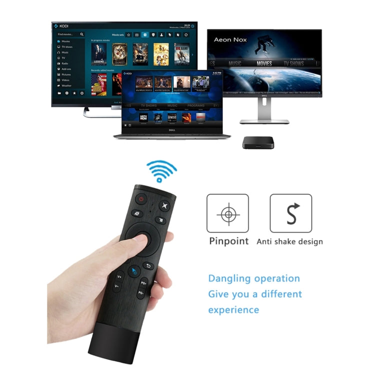 Télécommande universelle Q5 2.4G RF 3D à détection somatosensorielle, finition brossée à la mode