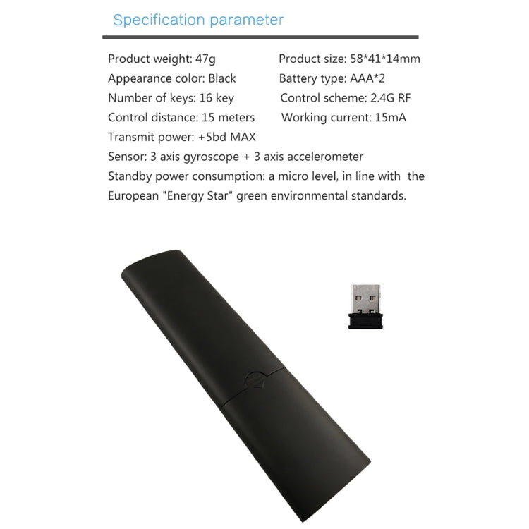 Télécommande universelle Q5 2.4G RF 3D à détection somatosensorielle, finition brossée à la mode