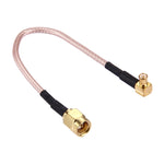Câble RG316 SMA mâle à MCX mâle coude à 90 degrés de 15 cm, SMA mâle à MCX mâle