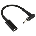 Câble adaptateur PD 100W 18,5-20V 3,0 x 1,0 mm coude vers USB-C / Type-C en nylon tressé, 3,0 x 1,0 mm