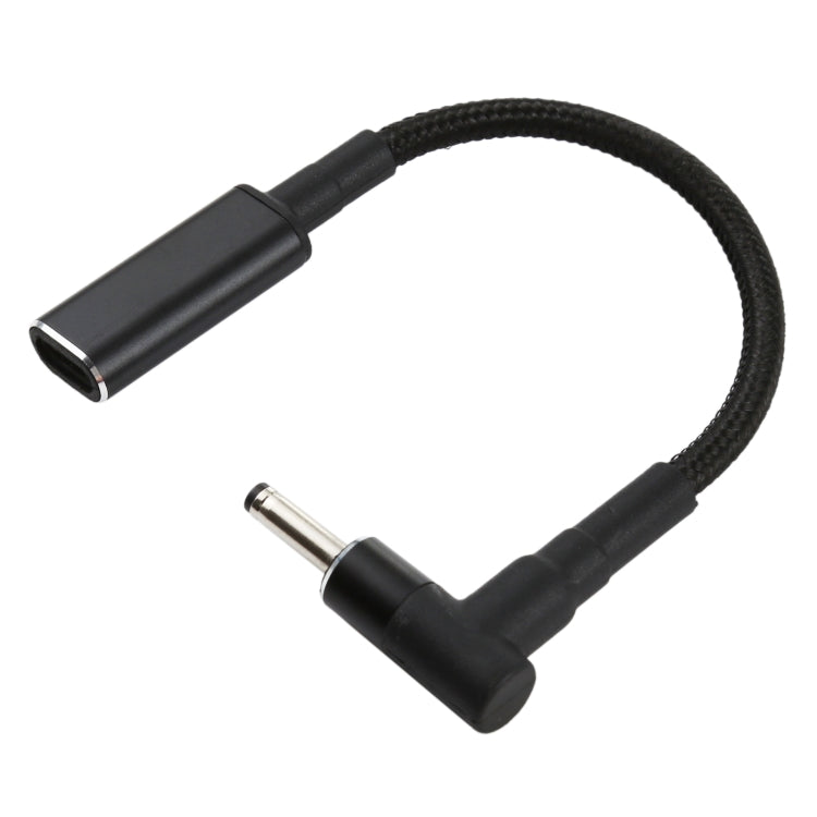 Câble adaptateur PD 100W 18,5-20V 3,0 x 1,0 mm coude vers USB-C / Type-C en nylon tressé, 3,0 x 1,0 mm