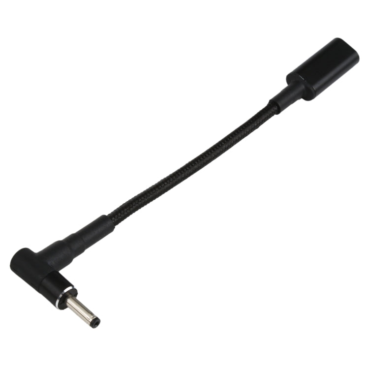 Câble adaptateur PD 100W 18,5-20V 3,0 x 1,0 mm coude vers USB-C / Type-C en nylon tressé, 3,0 x 1,0 mm