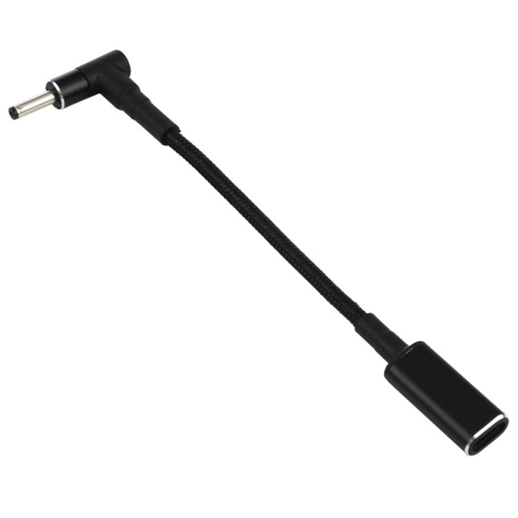 Câble adaptateur PD 100W 18,5-20V 3,0 x 1,0 mm coude vers USB-C / Type-C en nylon tressé, 3,0 x 1,0 mm