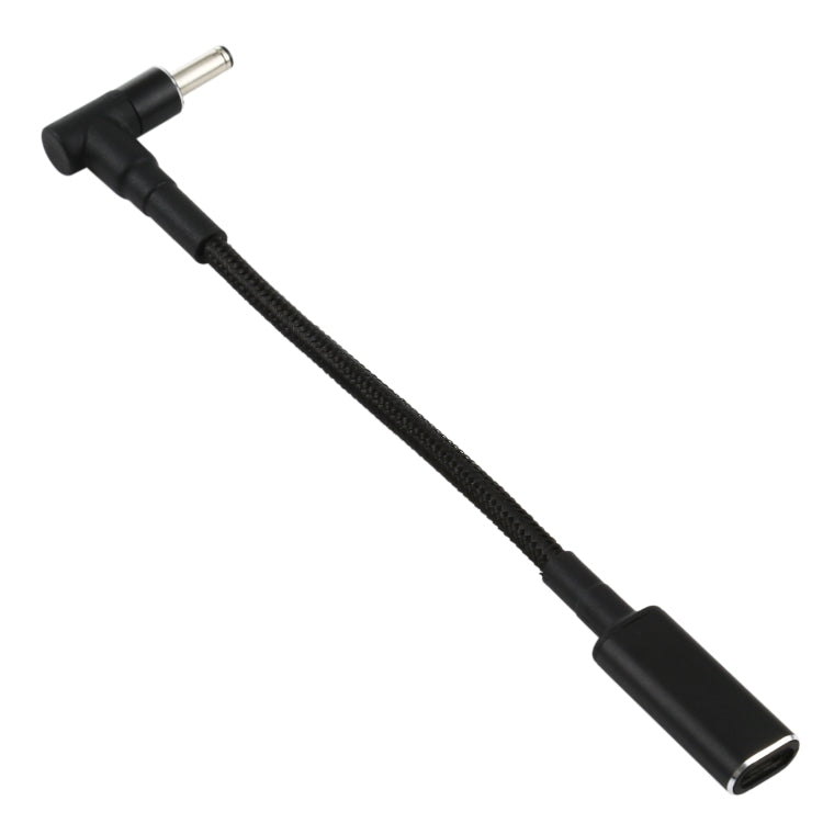 Câble adaptateur PD 100W 18,5-20V 4,0 x 1,35 mm coude vers USB-C / Type-C en nylon tressé, 4,0 x 1,35 mm