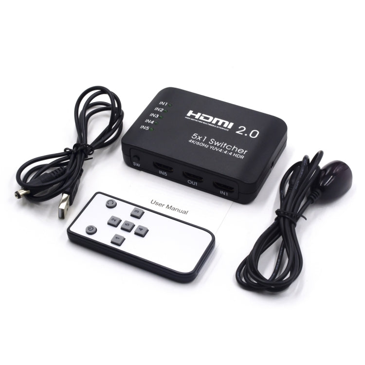 Commutateur séparateur HDMI 2.0 AYS-51V20 5x1 4K Ultra HD, 5x1 4K