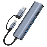 Station d'accueil multifonctionnelle HUB adaptateur BYL-2208TU 5 en 2 USB + USB-C / Type-C vers USB, BYL-2208