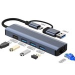 Station d'accueil multifonctionnelle HUB adaptateur BYL-2208TU 5 en 2 USB + USB-C / Type-C vers USB, BYL-2208