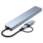 Station d'accueil multifonctionnelle HUB adaptateur BYL-2218TU 8 en 1 USB + USB-C / Type-C vers USB, BYL-2218TU
