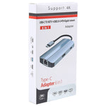 Station d'accueil multifonction 6 en 1 USB-C / Type-C vers USB HUB adaptateur BYL-2209