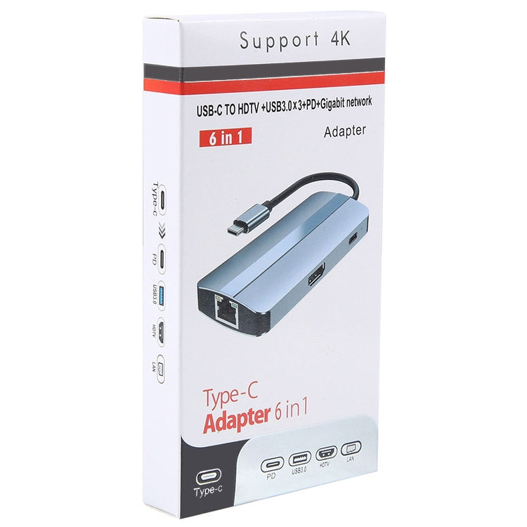 Station d'accueil multifonction 6 en 1 USB-C / Type-C vers USB HUB adaptateur BYL-2209