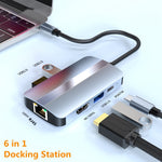 Station d'accueil multifonction 6 en 1 USB-C / Type-C vers USB HUB adaptateur BYL-2203