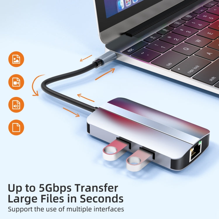 Station d'accueil multifonction 6 en 1 USB-C / Type-C vers USB HUB adaptateur BYL-2203